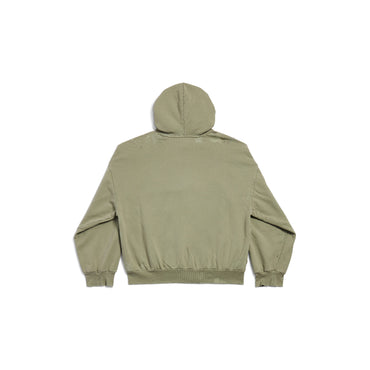 Regular Zip-Up Hoodie - Army Green