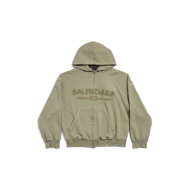 Regular Zip-Up Hoodie - Army Green