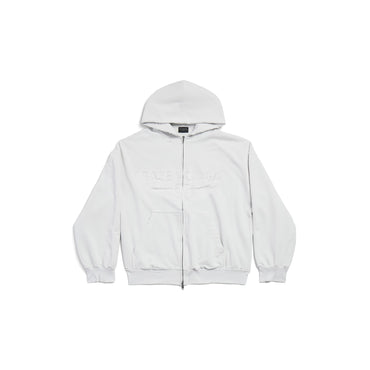 Regular Zip-Up Hoodie - Dirty White