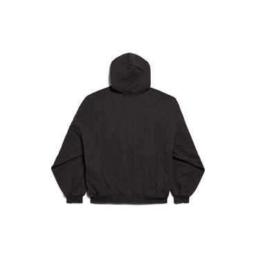 Large Fit Hoodie - Washed Black/Black