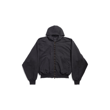 Hooded Bomber - Wash Blk/Orange/Anth