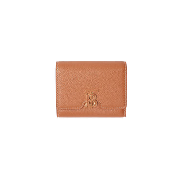 Grainy Leather TB Compact Wallet - Warm Russet Brown