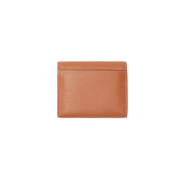 Grainy Leather TB Compact Wallet - Warm Russet Brown