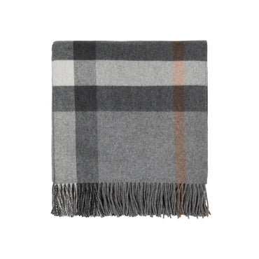 Exaggerated Check Cashmere Blanket - Grey