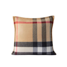 Exaggerated Check Cashmere Cushion Cover - Archive Beige