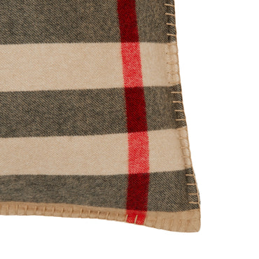Exaggerated Check Cashmere Cushion Cover - Archive Beige