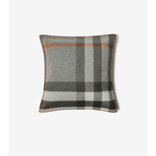 Exaggerated Check Cashmere Cushion Cover - Grey