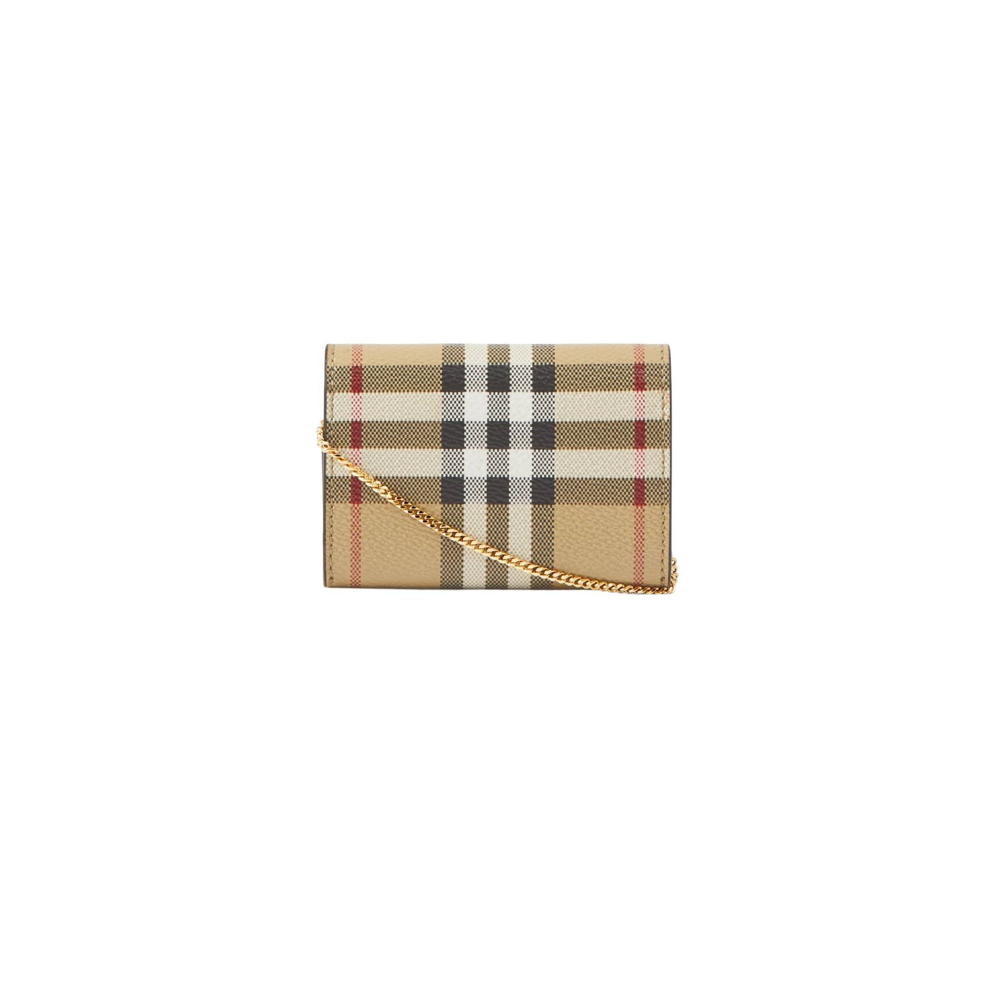 Check Card Case with Detachable Chain Strap - A.B Vintage Check