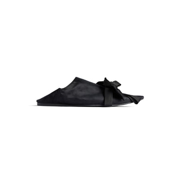 Louis Xv Mule Satin Wornout - Black