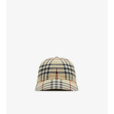 Check Cotton Baseball Cap - Stone