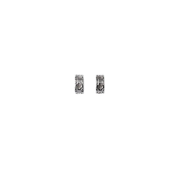 Rose Monogram Earrings - Silver