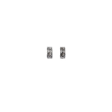 Rose Monogram Earrings - Silver