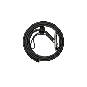 Leather B Buckle Belt - Black/Silver