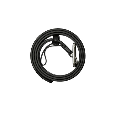 Leather B Buckle Belt - Black/Silver