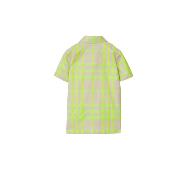 Check Cotton Blend Shirt - Vivid Lime IP Check