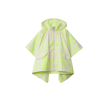 Check Cotton Blend Cape - Vivid Lime IP Check