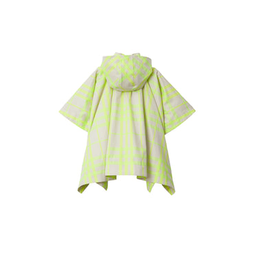Check Cotton Blend Cape - Vivid Lime IP Check