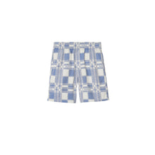 Check Cotton Shorts - Pale Blue IP Pattern