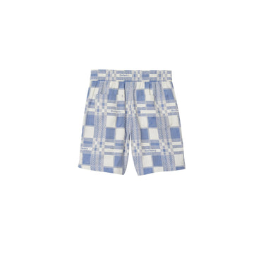 Check Cotton Shorts - Pale Blue IP Pattern