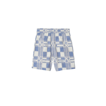 Check Cotton Shorts - Pale Blue IP Pattern