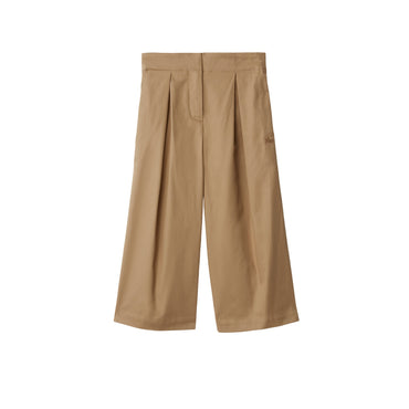 Pleated Cotton Trousers - Archive Beige
