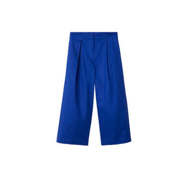 Pleated Cotton Trousers - Knight