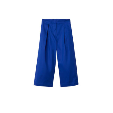 Pleated Cotton Trousers - Knight