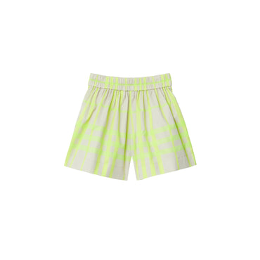 Check Cotton Blend Shorts - Vivid Lime IP Check