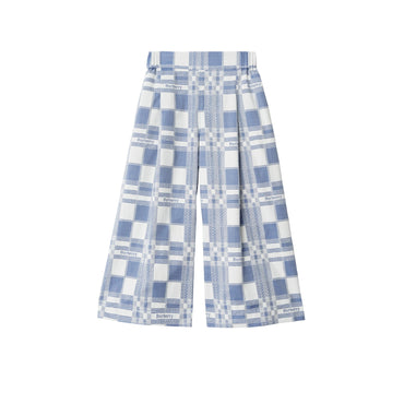 Check Cotton Trousers - Pale Blue IP Pattern