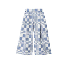 Check Cotton Trousers - Pale Blue IP Pattern