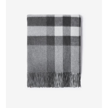 Check Cashmere Blanket - Grey