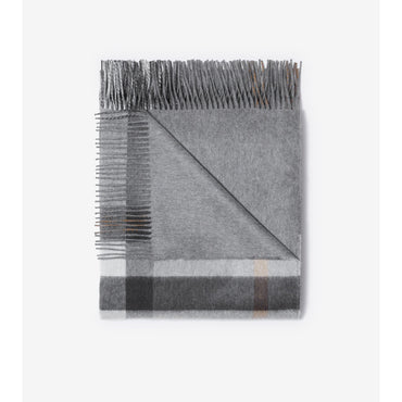 Check Cashmere Blanket - Grey