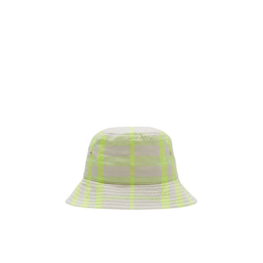 Check Cotton Blend Bucket Hat - Vivid Lime IP Check