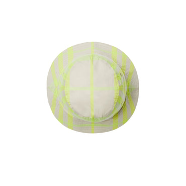 Check Cotton Blend Bucket Hat - Vivid Lime IP Check