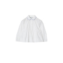 Stretch Cotton Peplum Blouse - White