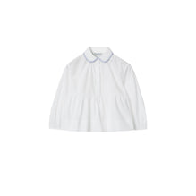 Stretch Cotton Peplum Blouse - White
