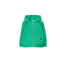 Cotton Blend Towelling Zip Hoodie - Bright Jade