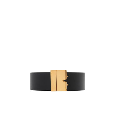 Reversible Leather B Cut Belt - Black/Brass