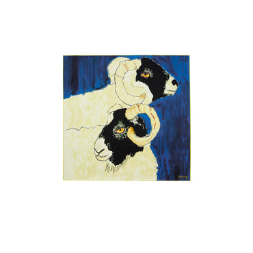 Ram Print Silk Scarf - Knight