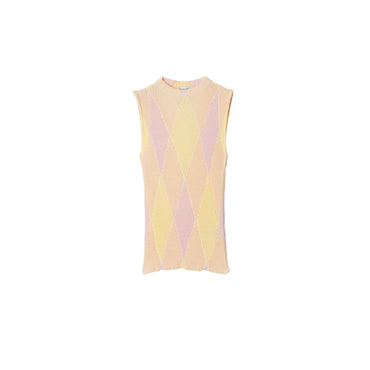 Argyle Cotton Silk Top - Cameo IP Pattern