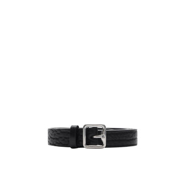 Leather B Buckle Belt - Black