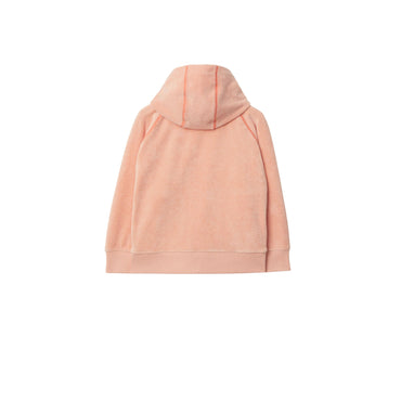 Cotton Blend Towelling Zip Hoodie - Dusky Coral