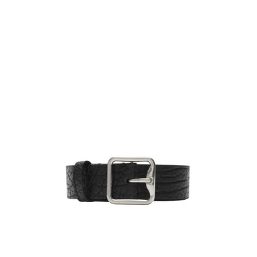 Leather B Buckle Belt - Black