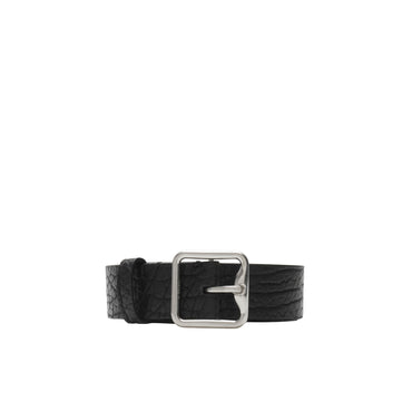 Leather B Buckle Belt - Black