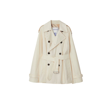 Short Gabardine Trench Coat - Calico