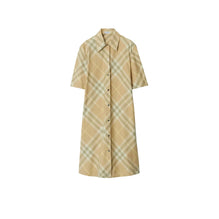 Check Cotton Shirt Dress - Flax IP Check