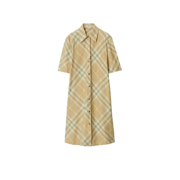 Check Cotton Shirt Dress - Flax IP Check