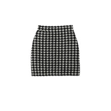 Houndstooth Nylon Blend Mini Skirt - Black