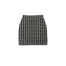 Houndstooth Nylon Blend Mini Skirt - Black