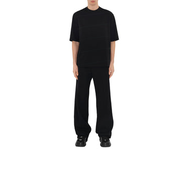 Striped Cotton T-shirt - Black